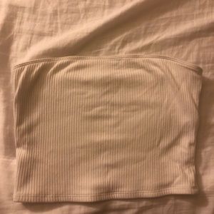 white ribbed tube top